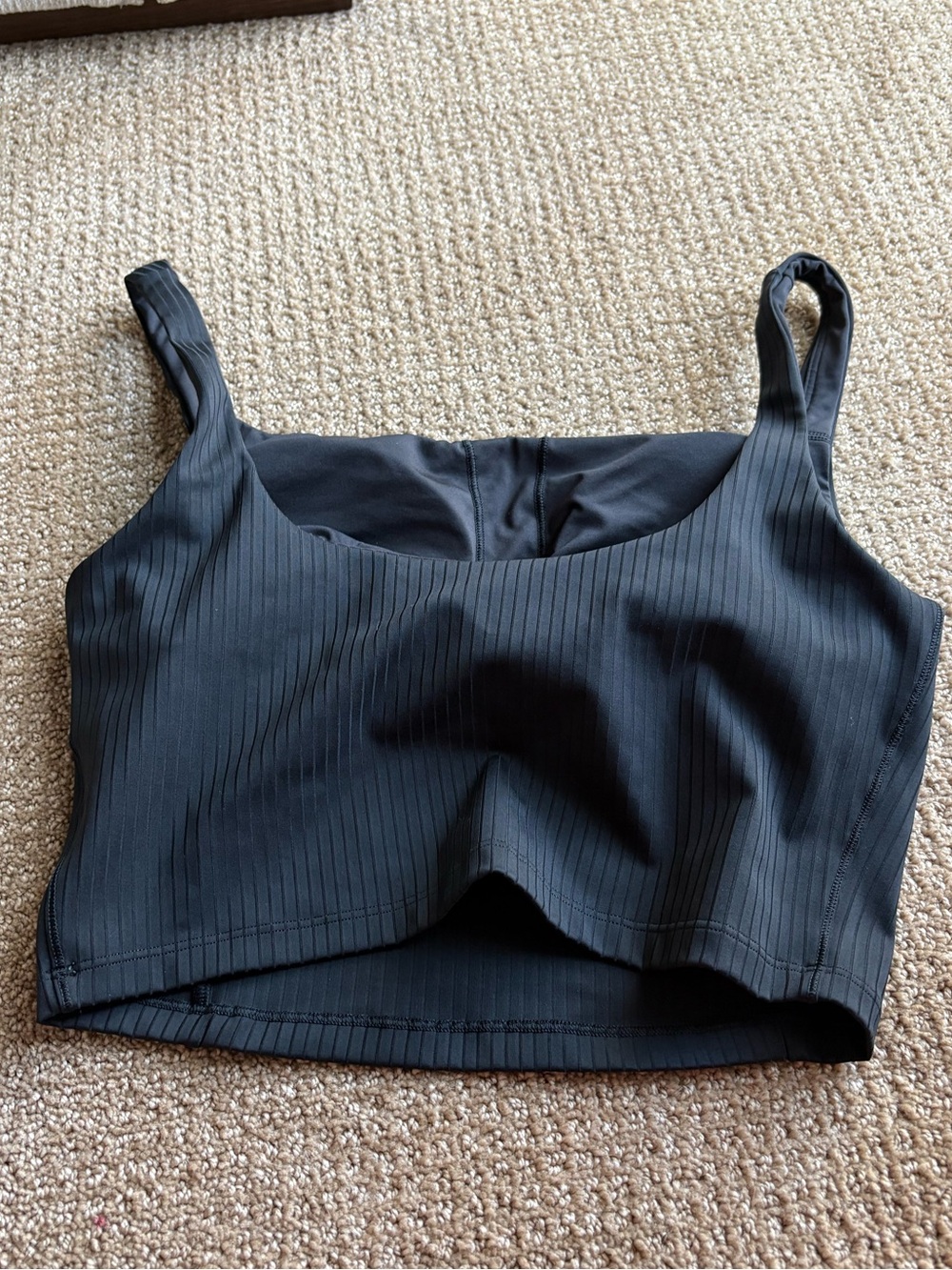 Vuori Inversion Ribbed Square-Neck Crop Tank Black - Picture 4 of 4